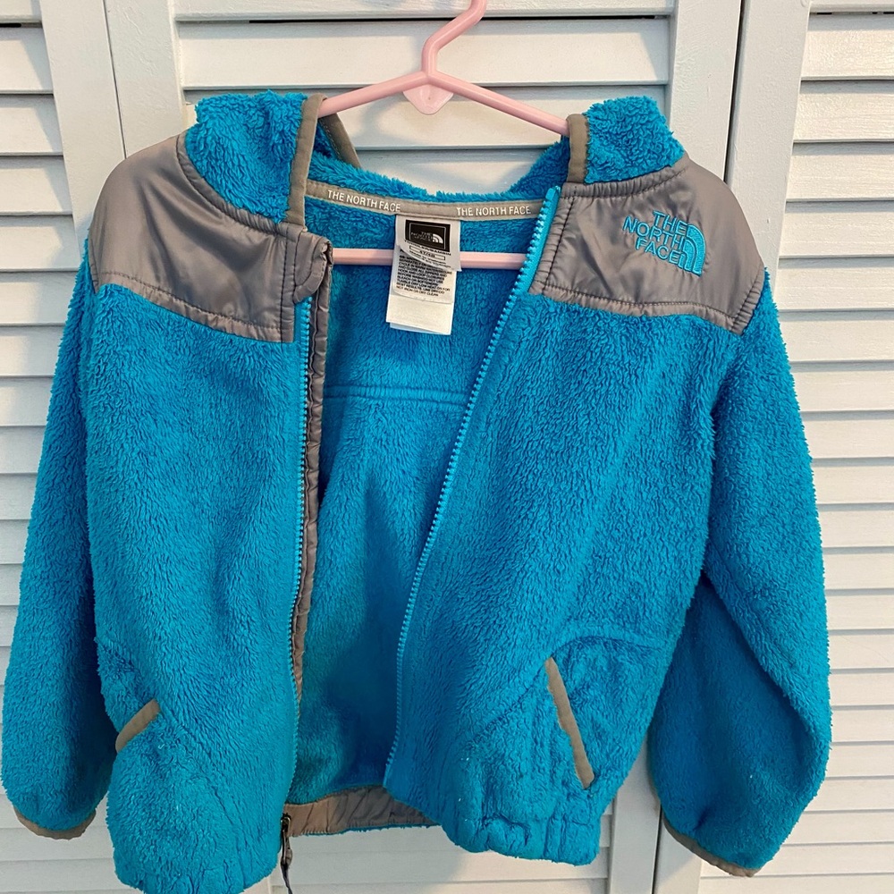 The North Face Kids Teal and Gray Fleece Jacket